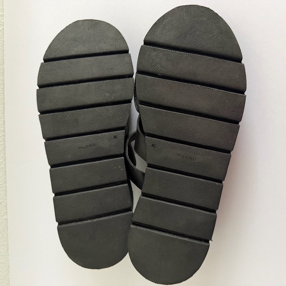 Pilcro Anthropologie Flatform Fisherman Sandal Black Leather Womens 40 US 9.5-10 - Picture 8 of 9